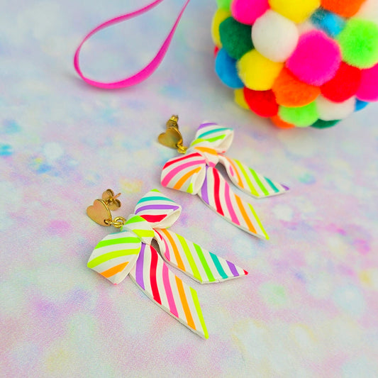 Christmas- Colourful Neon Present Mini Bows