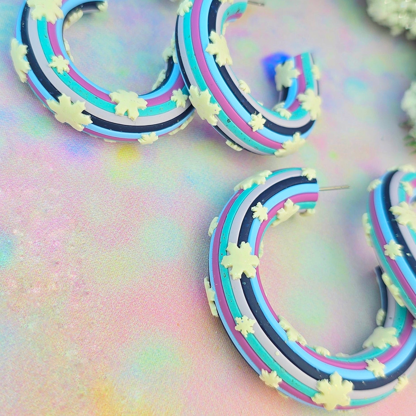 LIMITED EDITION Christmas- Snowflake Hoops