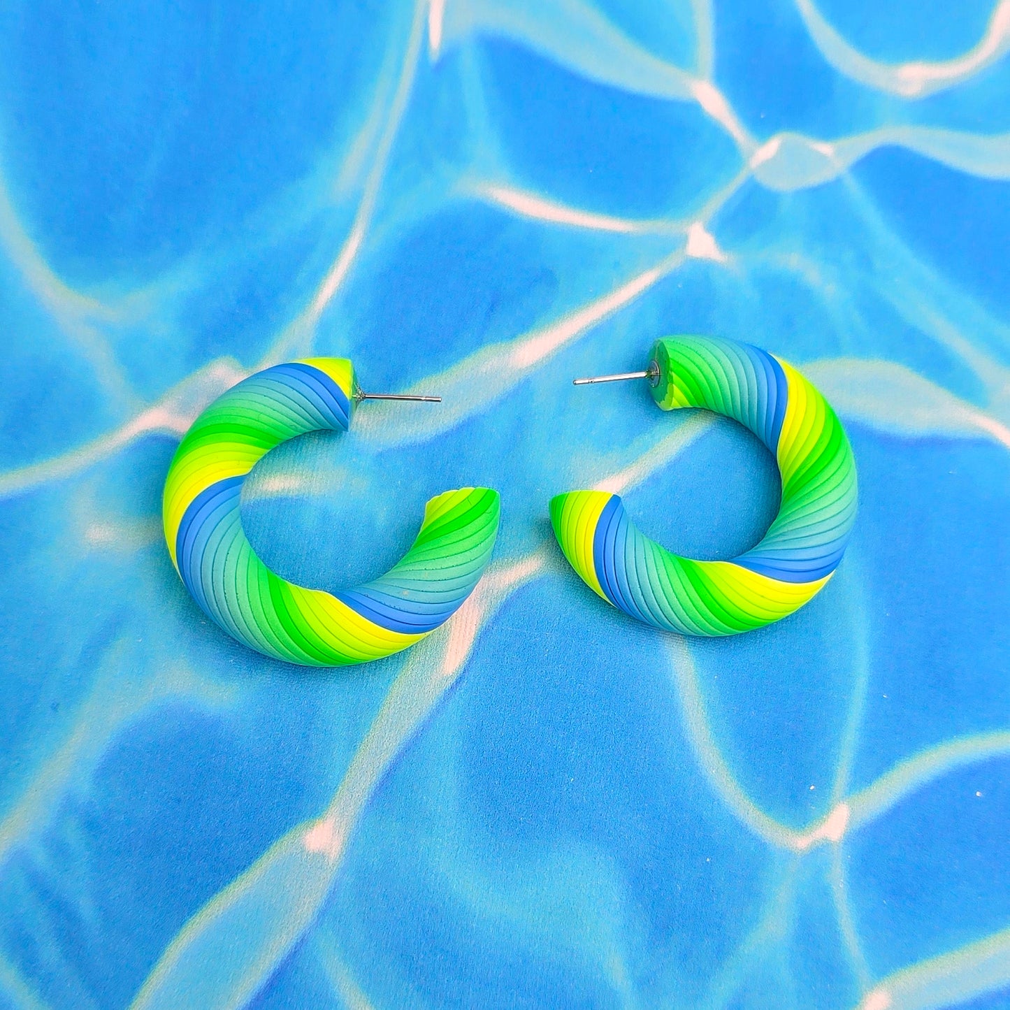 Blue Lagoon Twisted Hoops