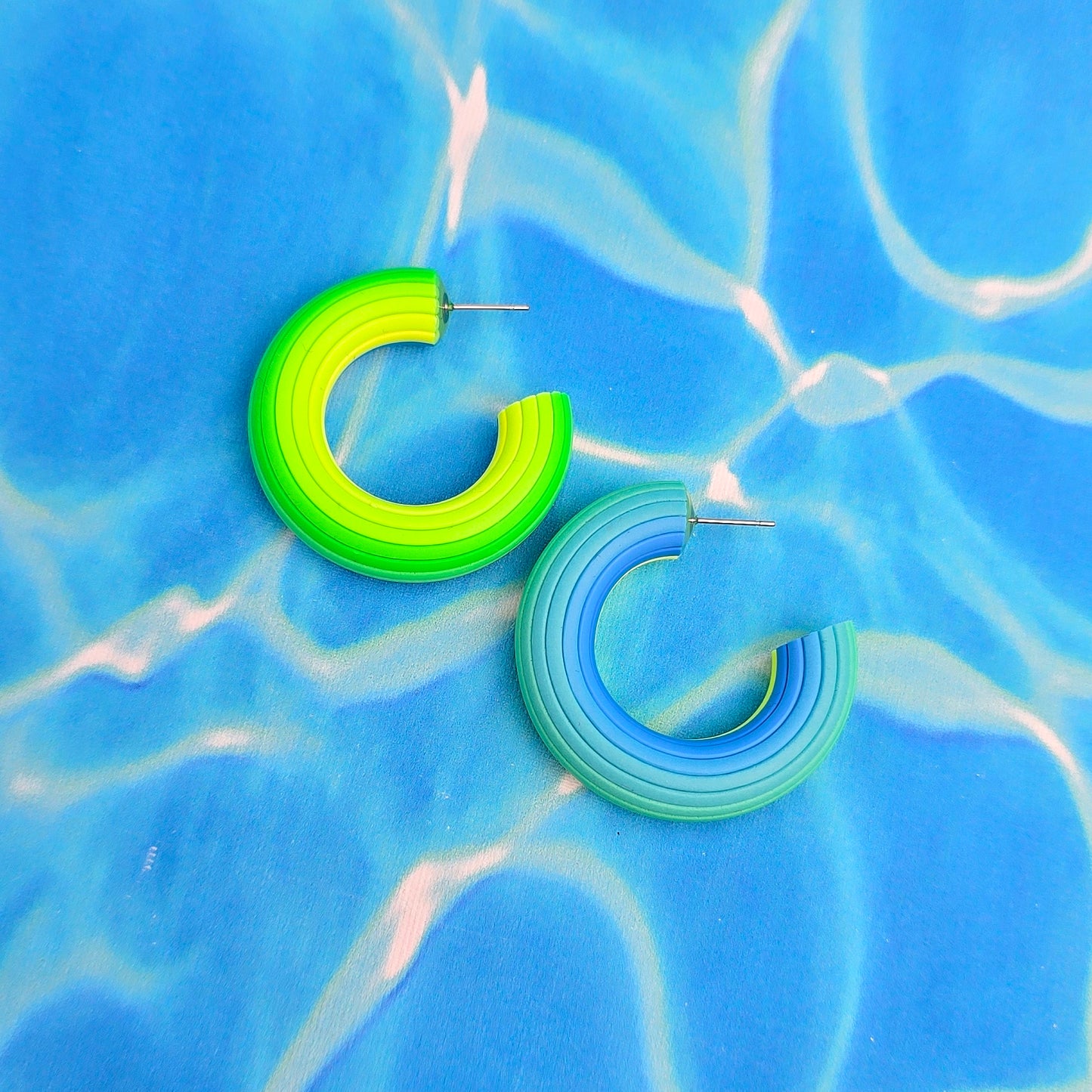 Blue Lagoon Ombre Hoops