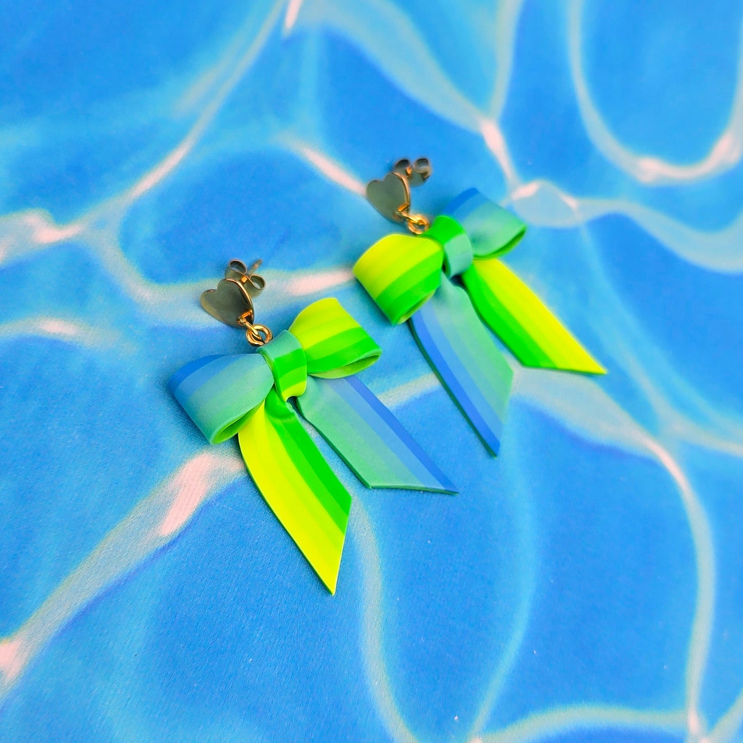 Blue Lagoon Mini Bow Dangles