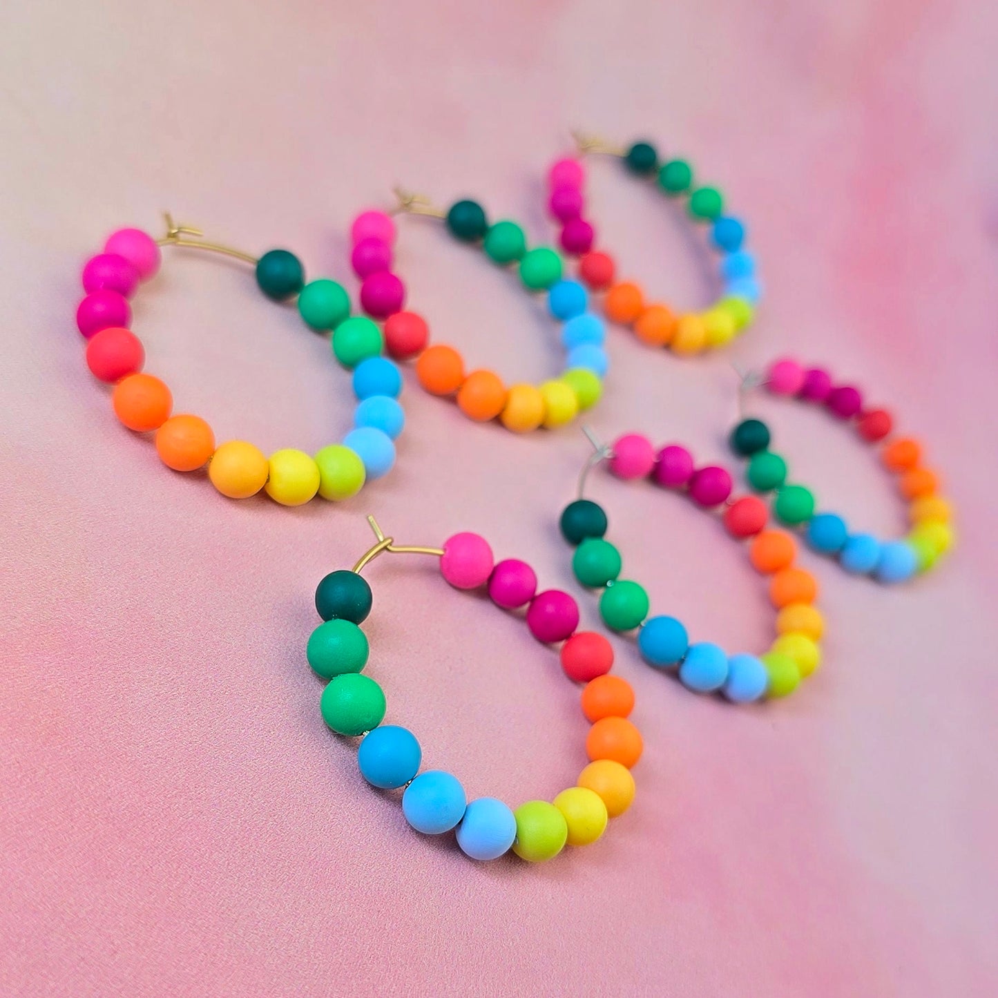 Hawaiian Sunrise Beaded Hoops