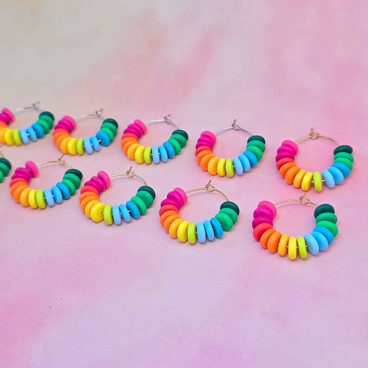 Hawaiian Sunrise Mini Beaded Hoops