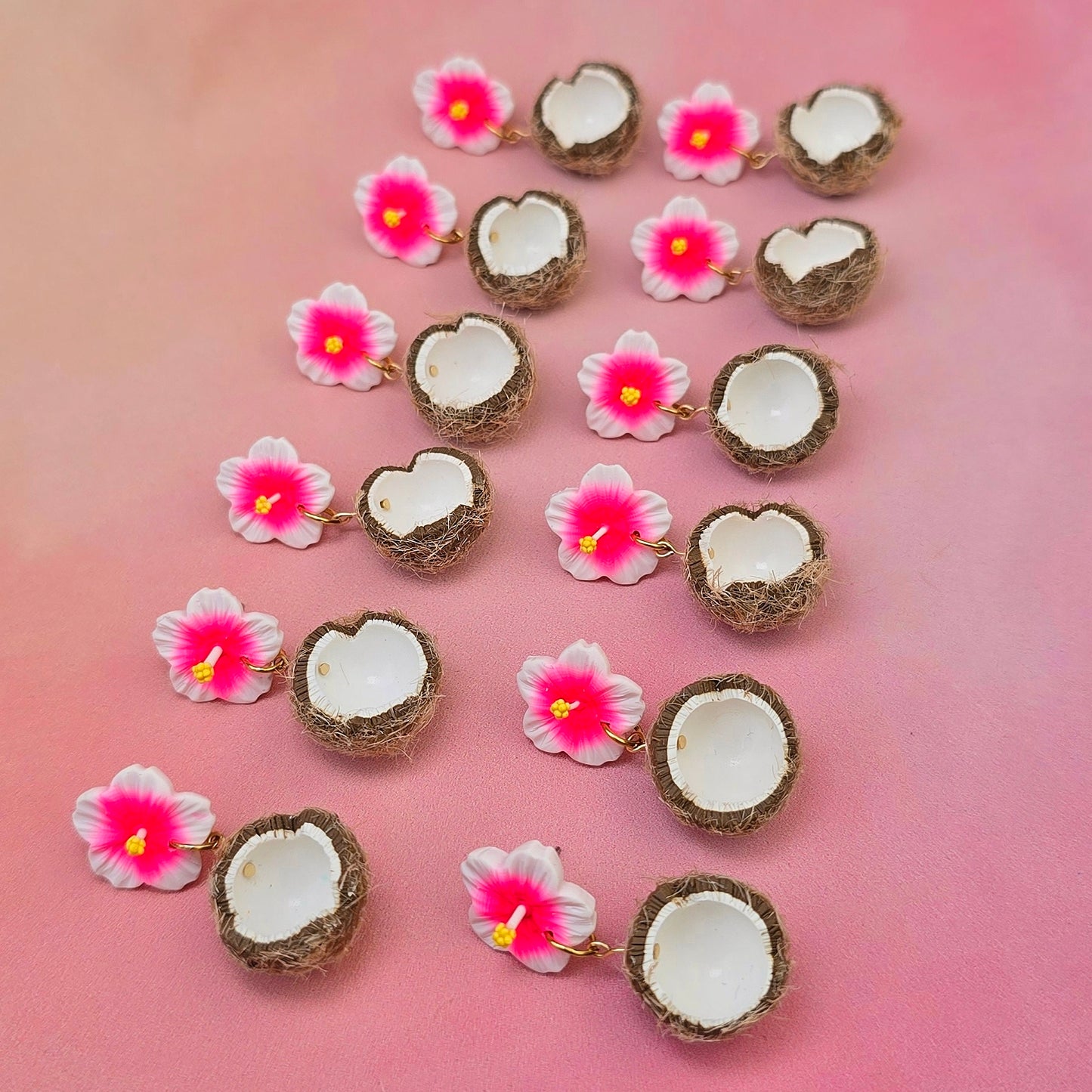 Coconut and Hibiscus Dangles