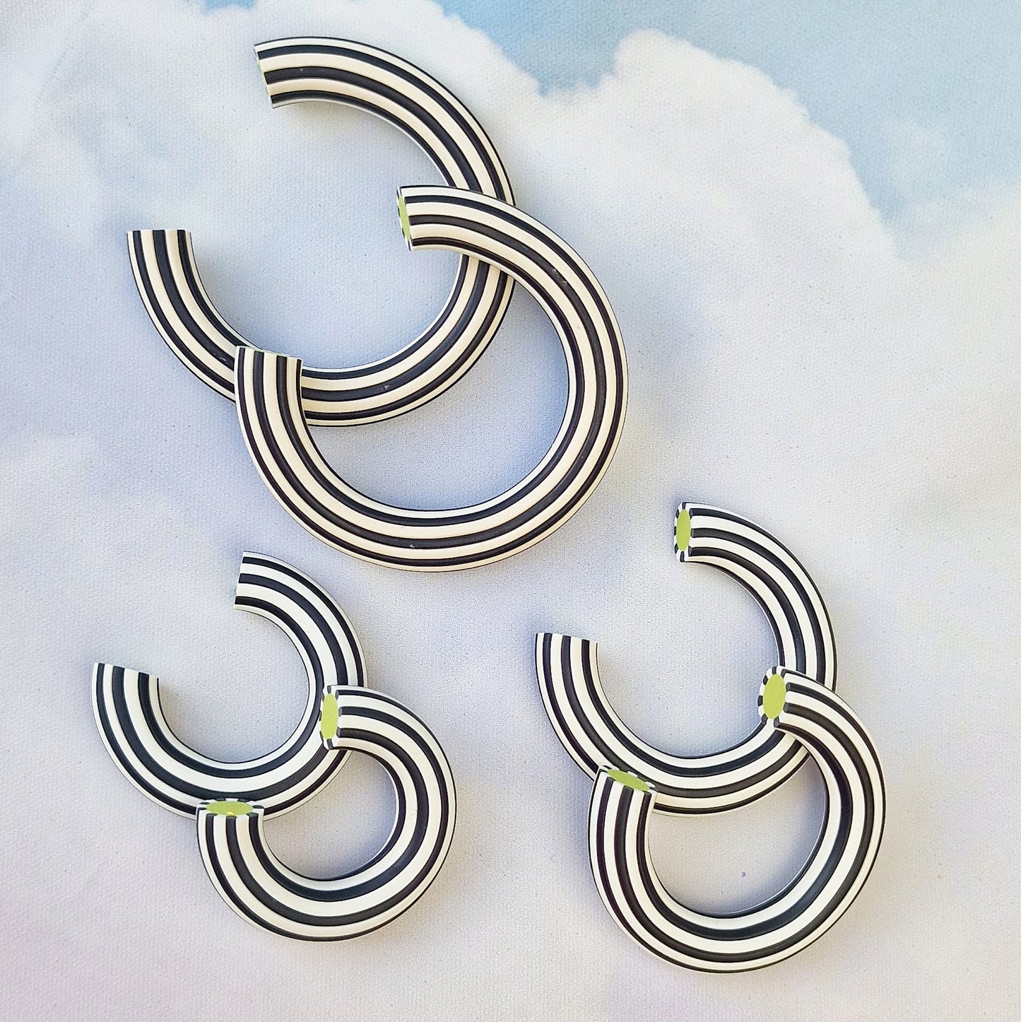 Black and White Stripey Hoops