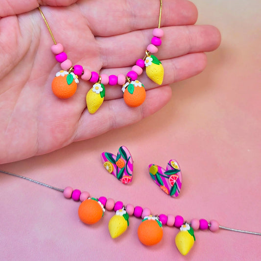 Citrus Paradise Stud & Necklace Set