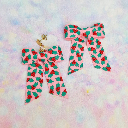 Christmas-Holly Large Bows