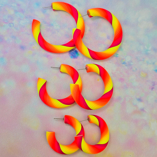 Malibu Glow Twisted Hoops