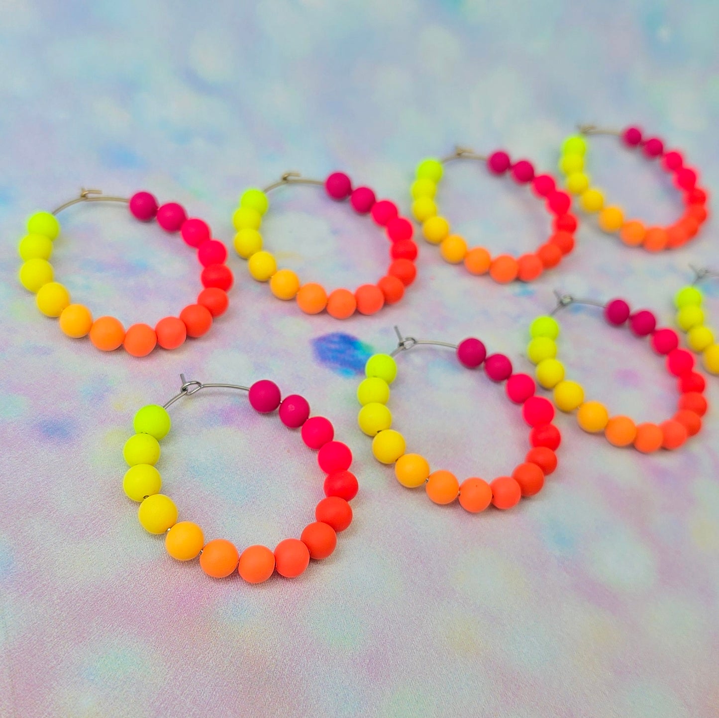 Malibu Glow Beaded Hoops