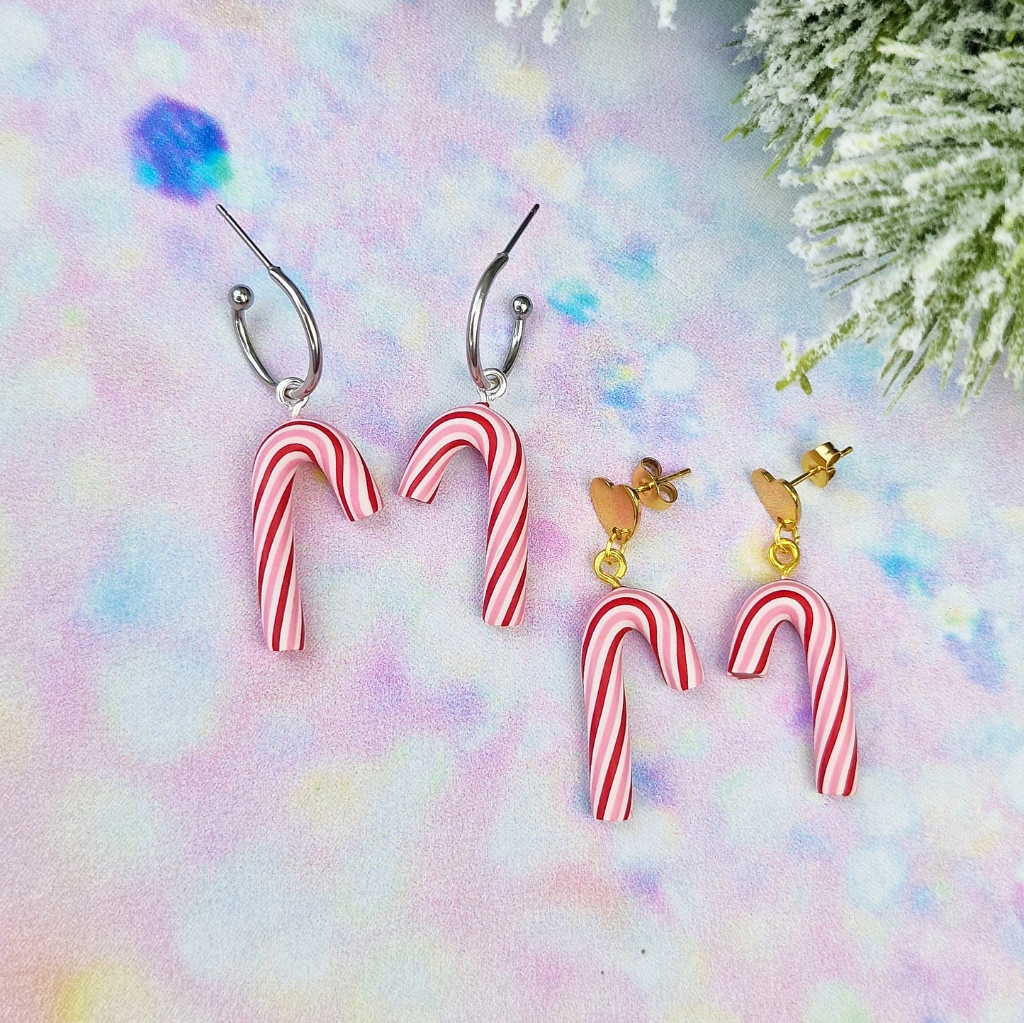 Christmas- Pink and Red Candy Cane Dangles