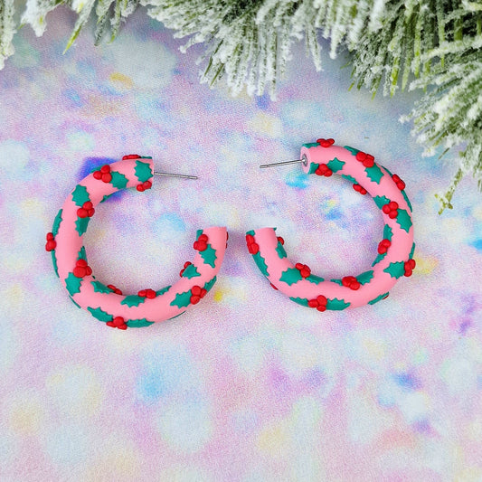 Christmas- Medium Holly Hoops