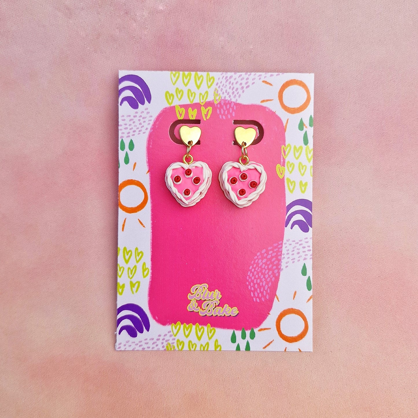 Pink and Red Retro Cake Dangles