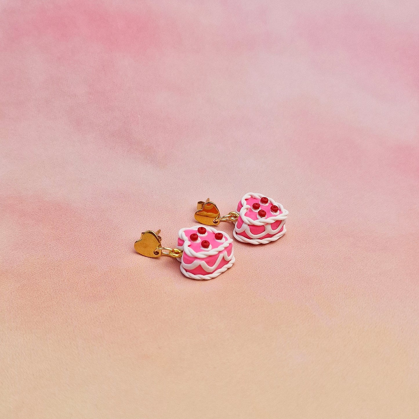 Pink and Red Retro Cake Dangles