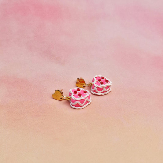Pink and Red Retro Cake Dangles