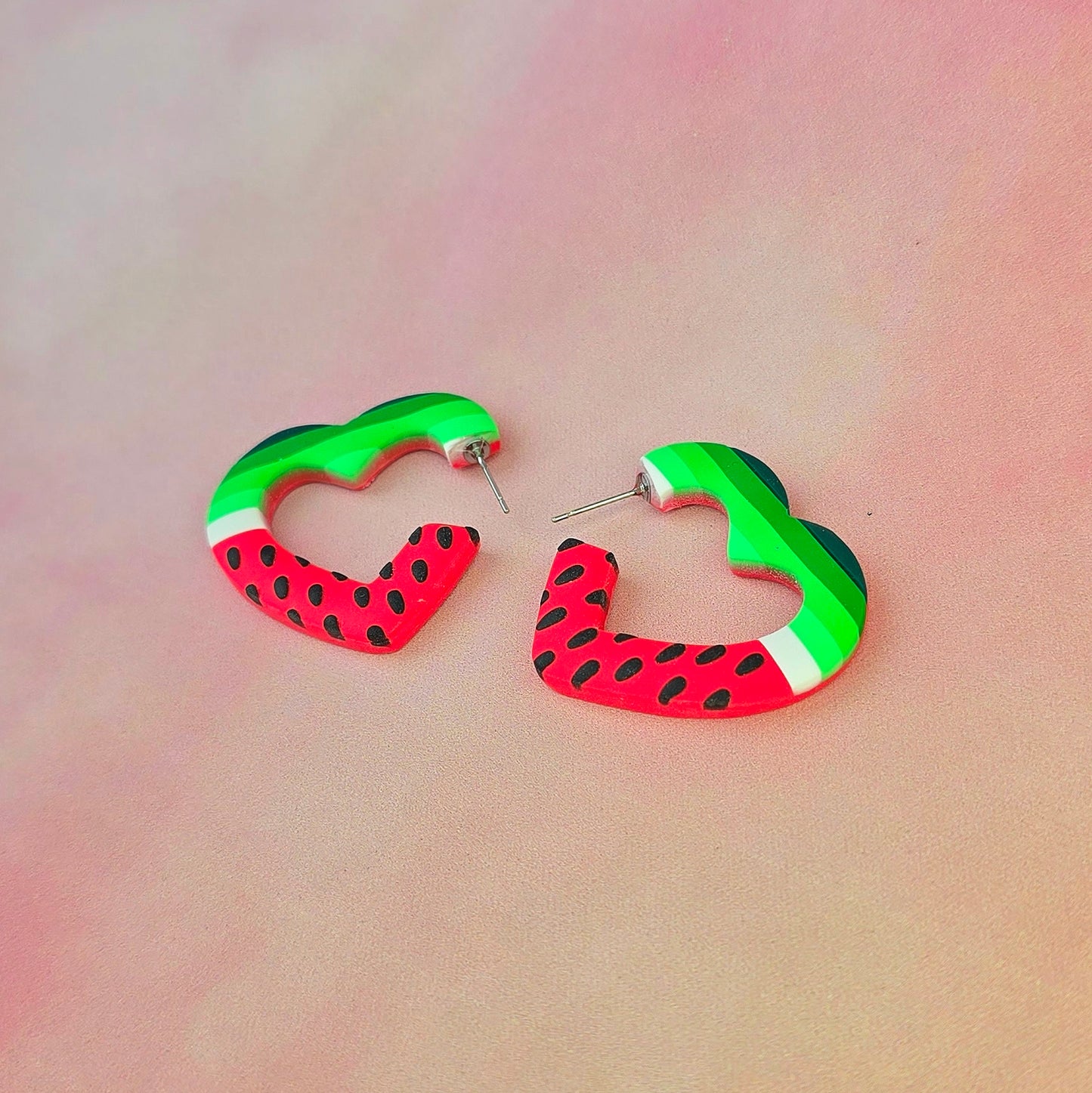 Watermelon Sugar Heart Hoops