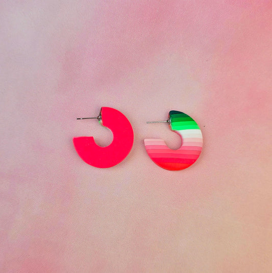 Watermelon Sugar Half Circle Hoops