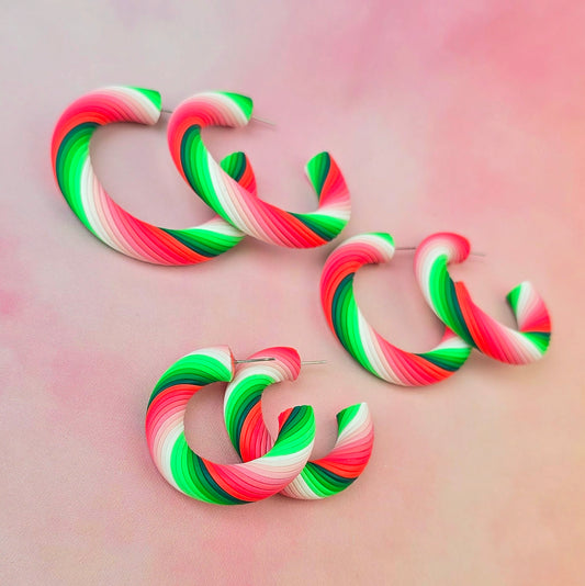 Watermelon Sugar Twisted Hoops