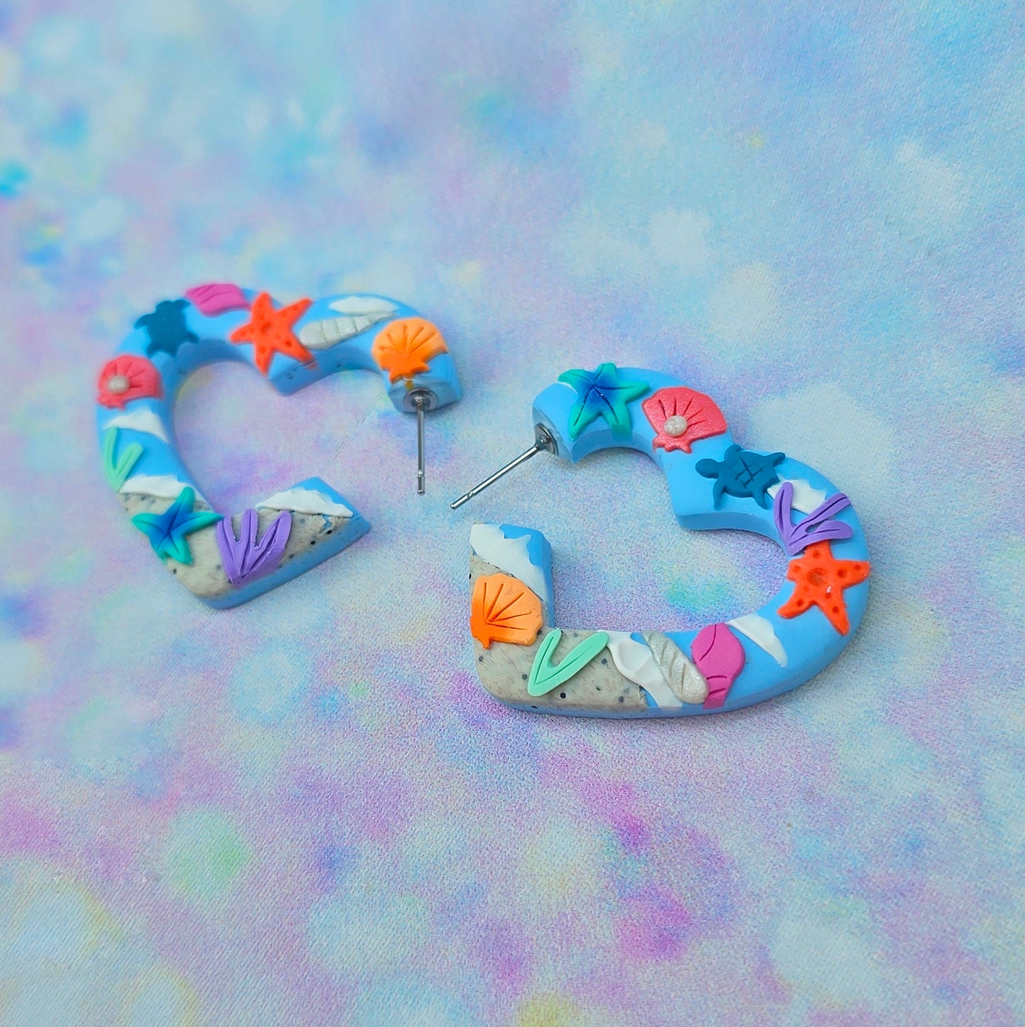 Beach Heart Hoops in Medium