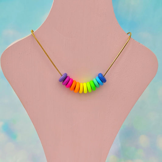 Neon Bouquet Mini Beaded Necklace