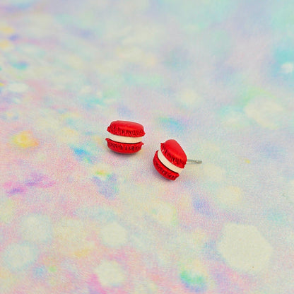 Red Mini Macaron Studs