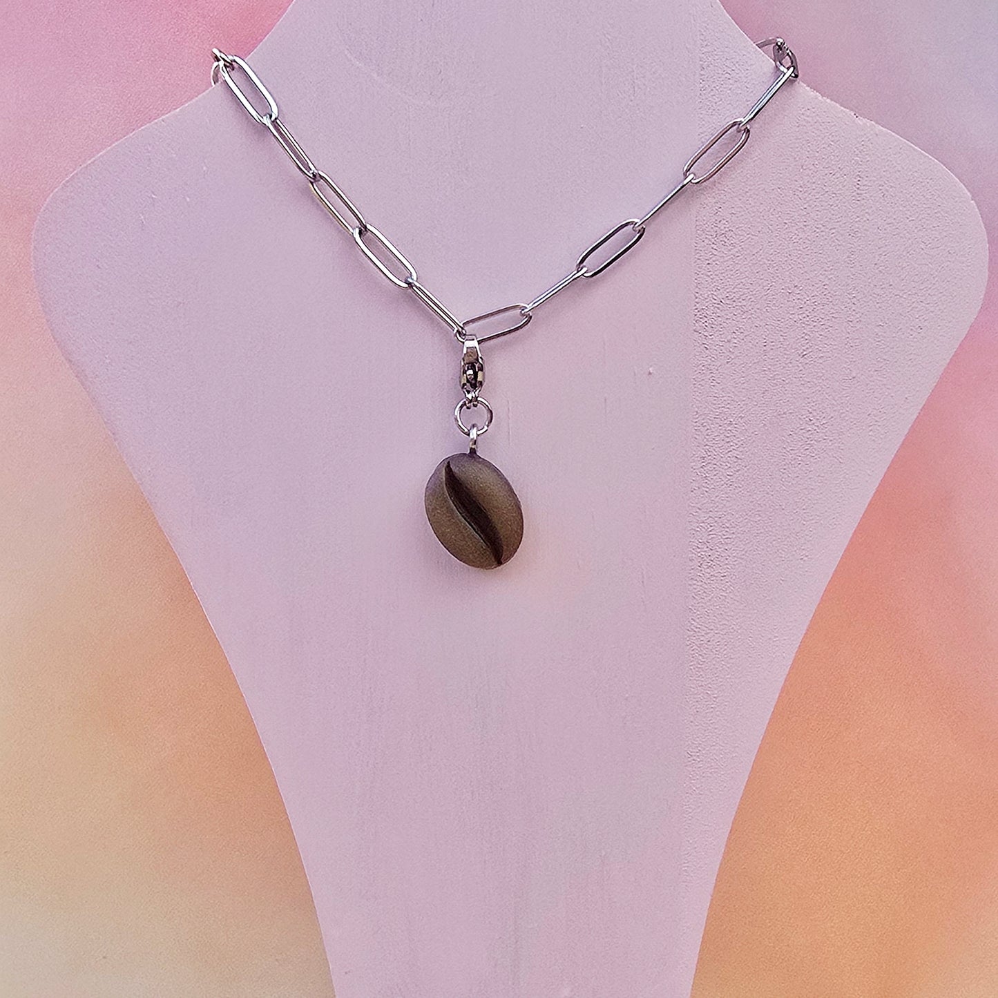 Coffee Bean Necklace Charm