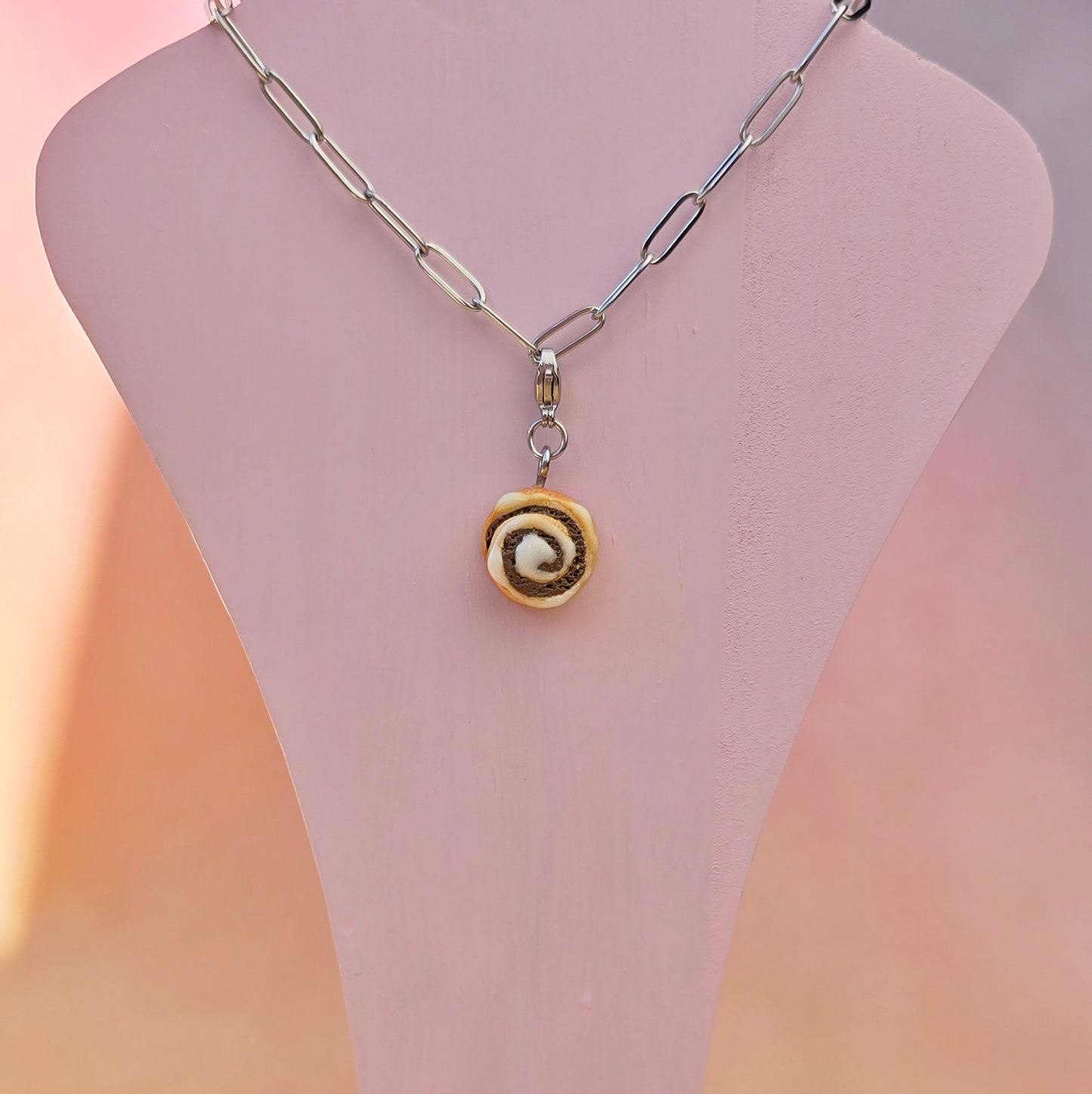 Cinnamon Roll Necklace Charm