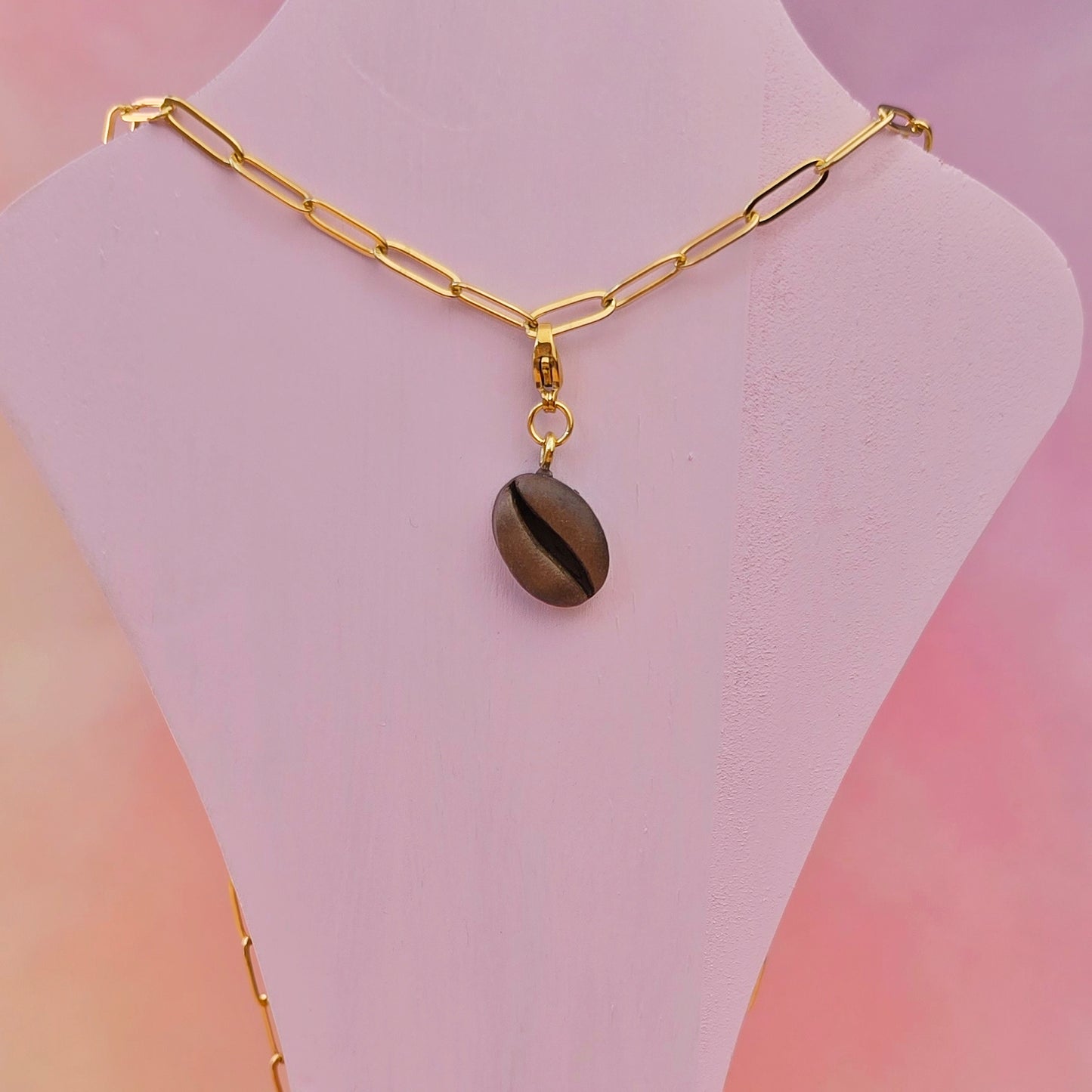 Coffee Bean Necklace Charm