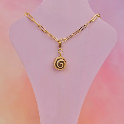 Cinnamon Roll Necklace Charm