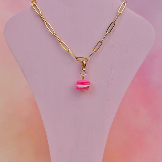 Pink Mini Macaron Necklace Charm