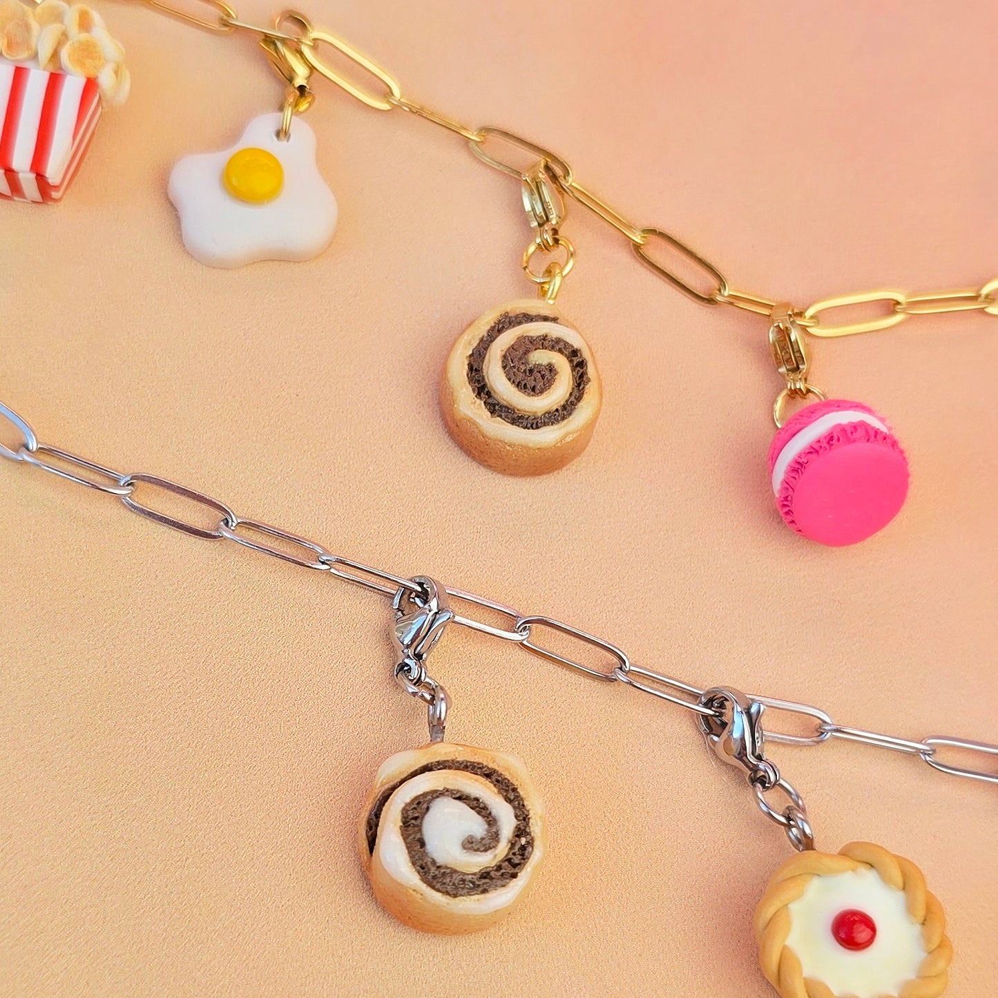 Cinnamon Roll Necklace Charm