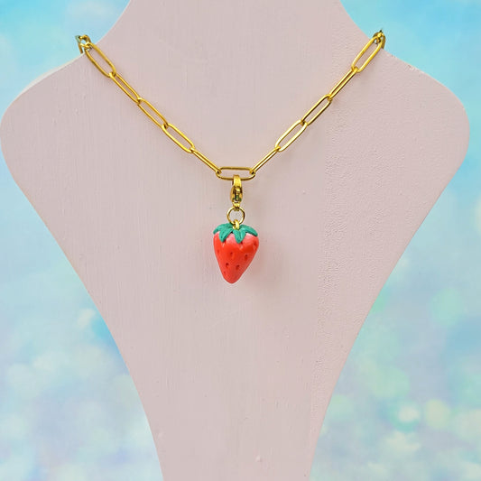 Strawberry Necklace Charm (Charm Only)