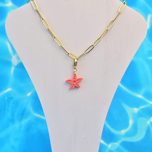 Starfish (Coral) Necklace Charm (Charm Only)