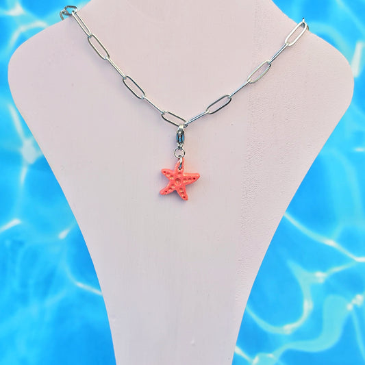 Starfish (Coral) Necklace Charm (Charm Only)