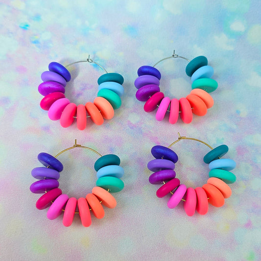 Mermaid Magic Large Beaded Hoops