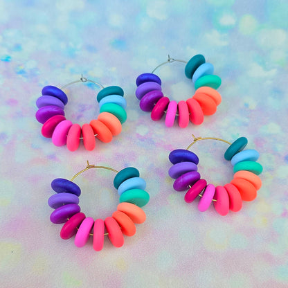 Mermaid Magic Large Beaded Hoops