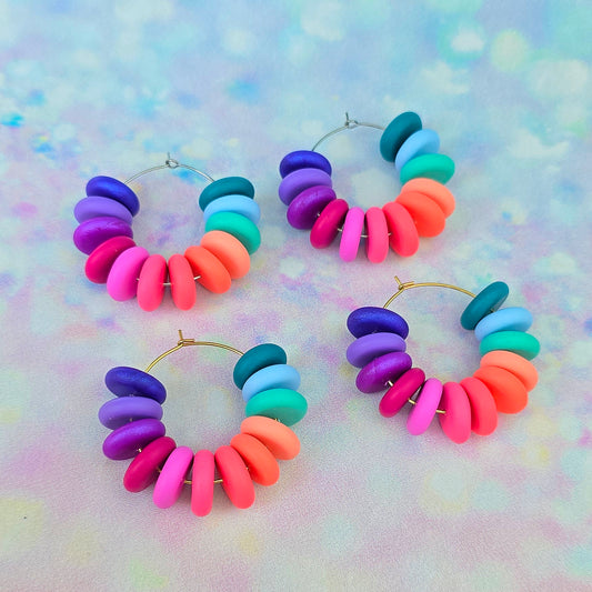 Mermaid Magic Large Beaded Hoops