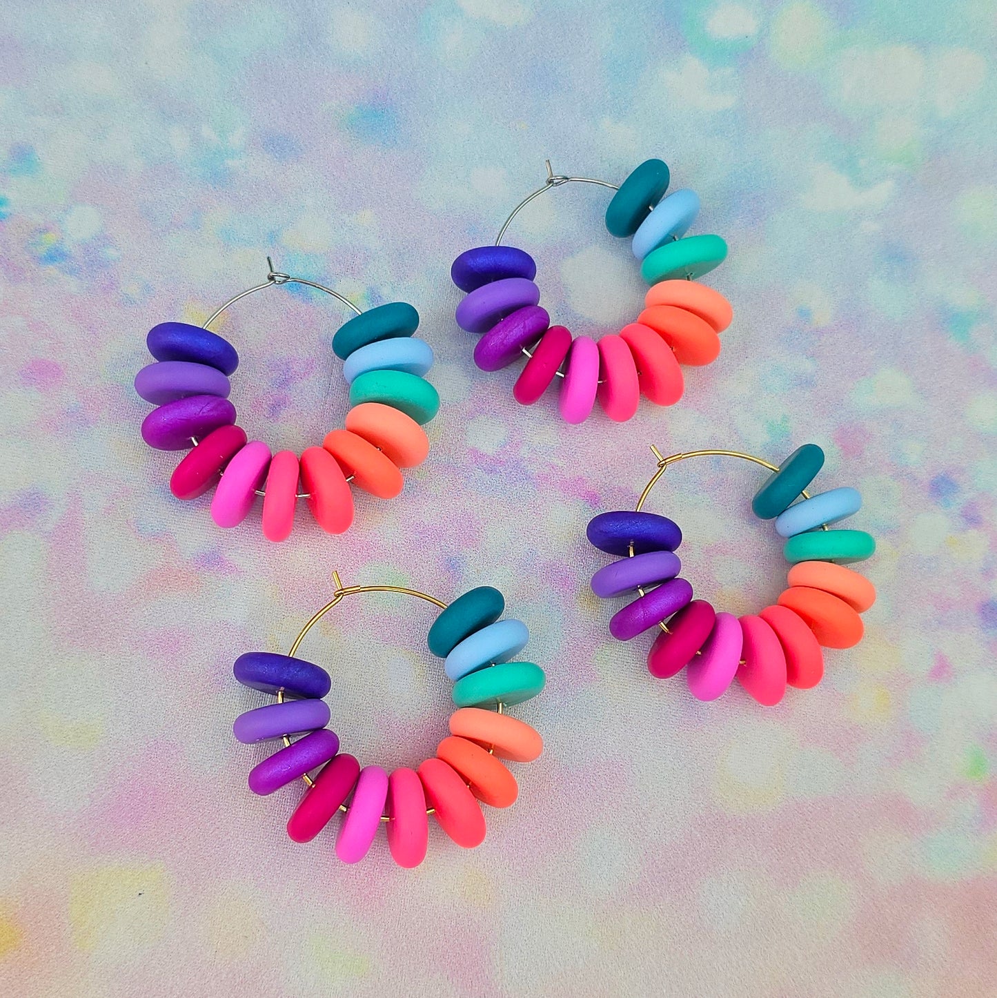 Mermaid Magic Large Beaded Hoops