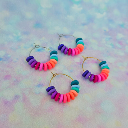 Mermaid Magic Mini Beaded Hoops