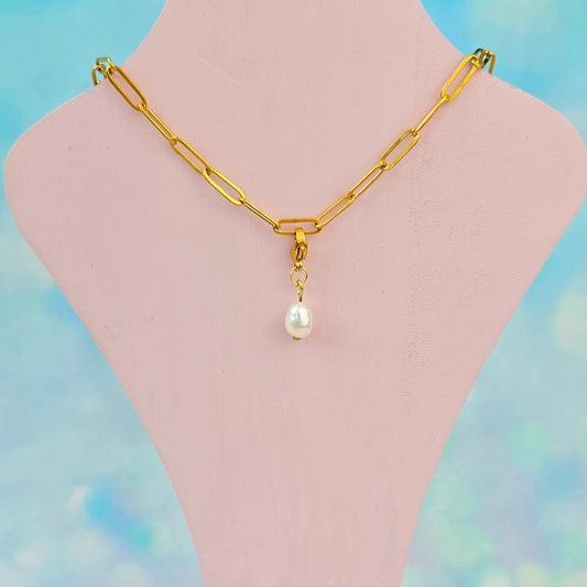 Freshwater Pearl Spacer Necklace Charm (Charm Only)