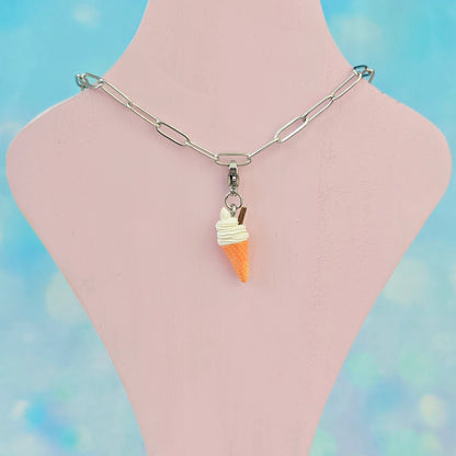 Flake Ice Cream Necklace Charm (Charm Only)
