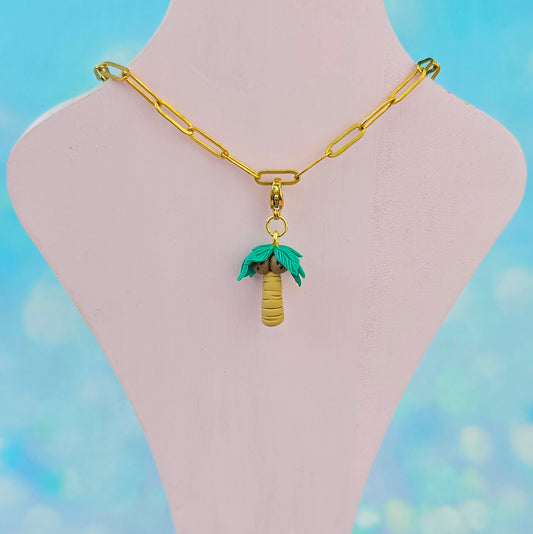 Palm Tree Necklace Charm (Charm Only)