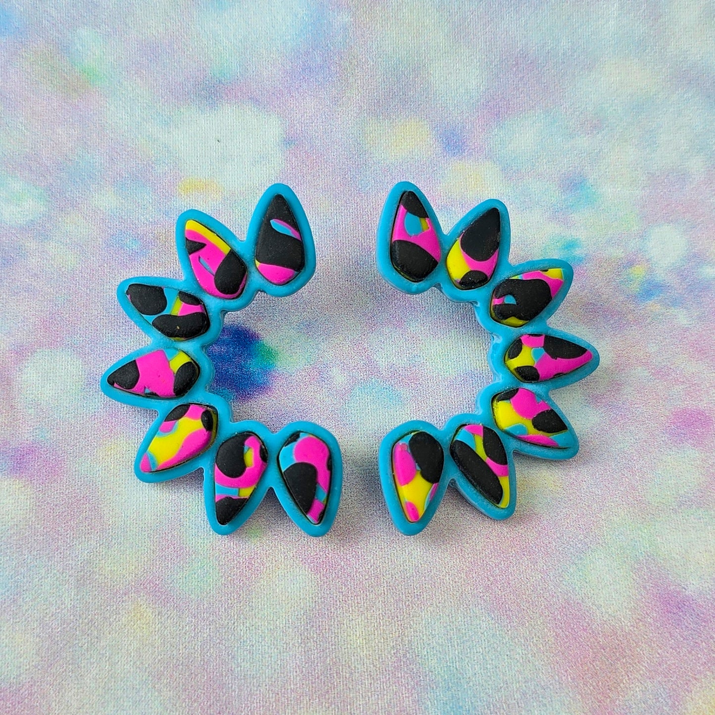 LIMITED EDITION Multicoloured Leopard Print Spiky Studs