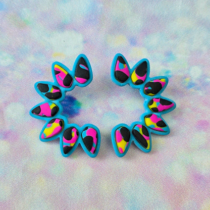 LIMITED EDITION Multicoloured Leopard Print Spiky Studs