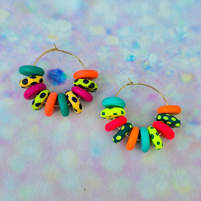 Tropical Paradise Large Beaded Hoops