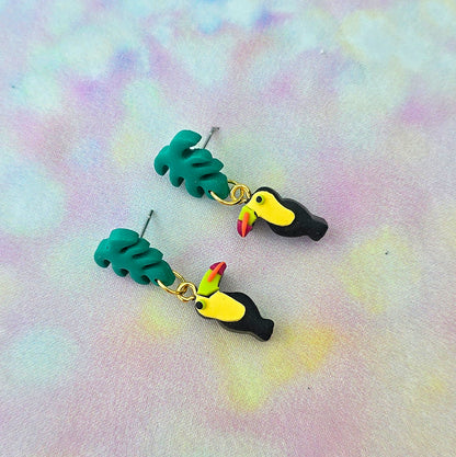Toucan and Monstera Dangles (Copy)