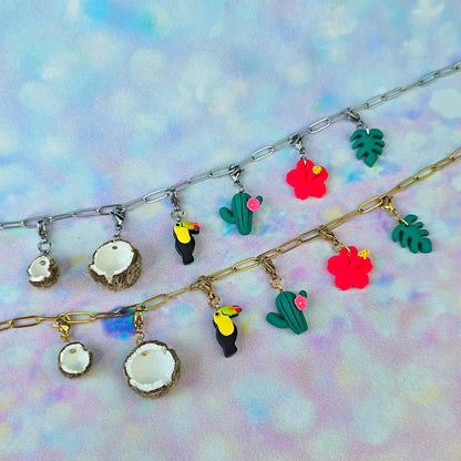 Hibiscus (Hot Pink) Necklace Charm (Charm Only)