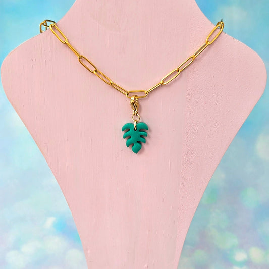 Monstera Necklace Charm (Charm Only)