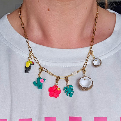 Hibiscus (Hot Pink) Necklace Charm (Charm Only)