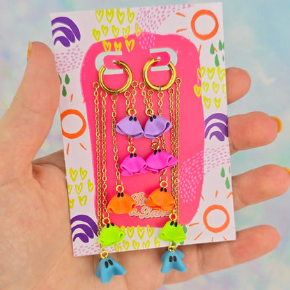 Rainbow Ghost 5 Drop Dangles