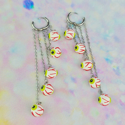 White Eyeball 5 Drop Dangles